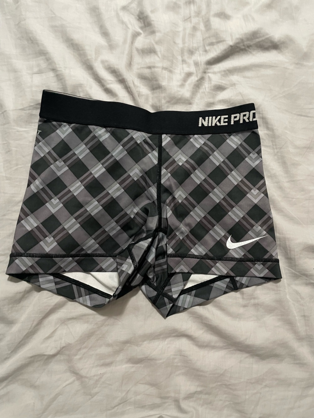 3/$30 Nike Pro Light Gray Compression Shorts with Black Stitching